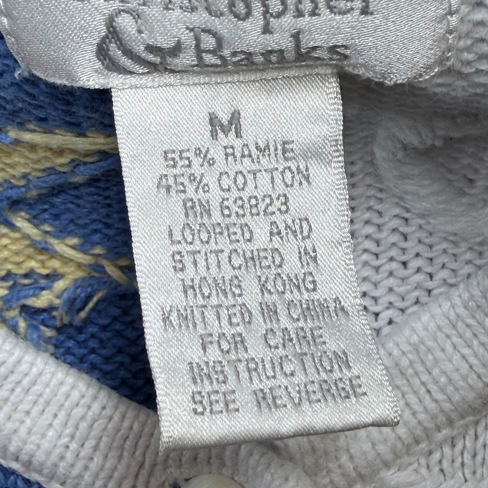 Christopher & Banks Cardigan Sweater Womens M Blue White Cloud Hand Embroidered - Picture 4 of 16